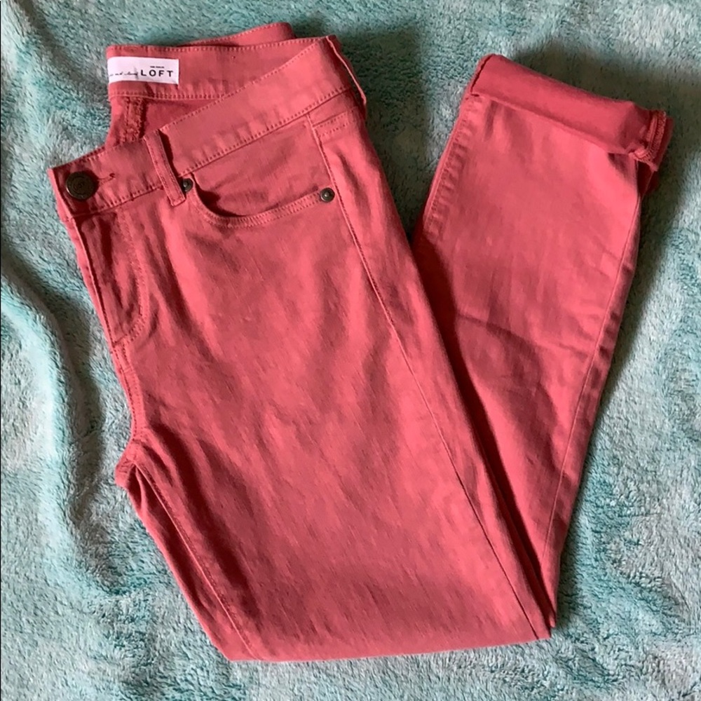 Loft Skinny Crop Rose Colored Jeans